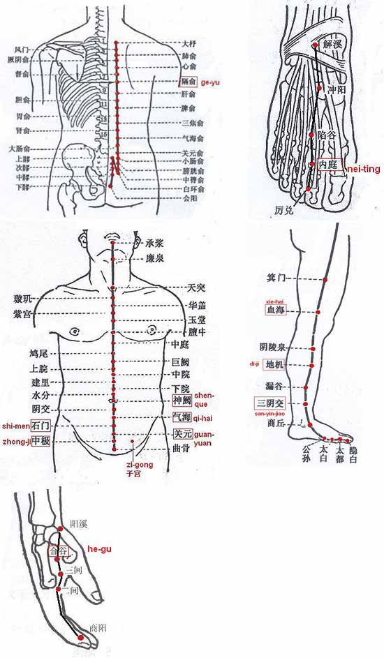 Moxibustion Points Chart