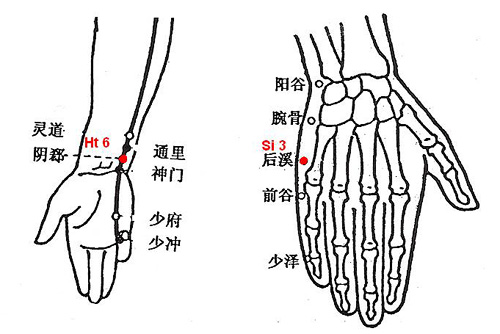 Yin xi (Ht 6) and hou xi (Si 3) are important acupoints for night sweats.