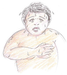 In TCM, when sweating is always aggravated by nervous states; it means the heart system is under-functioning.
