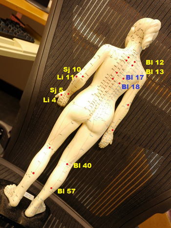 Acupuncture points for skin itching