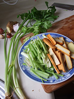 Chinese celery and dehydrated bean curd