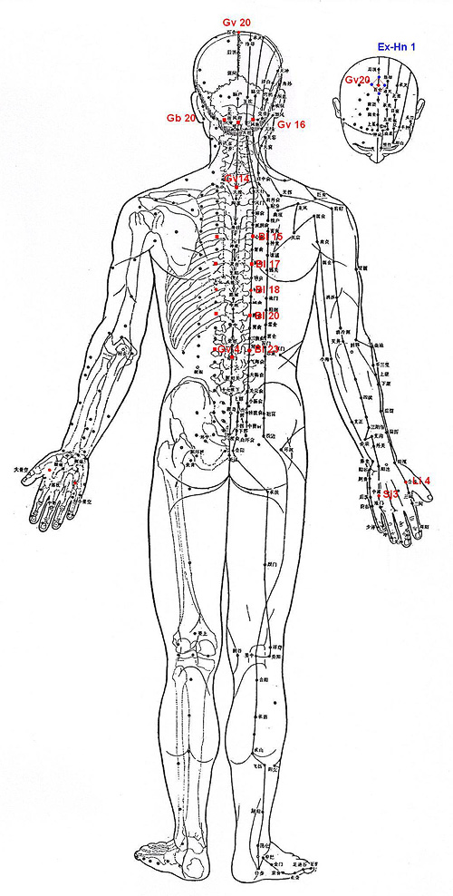 Body points for insomnia